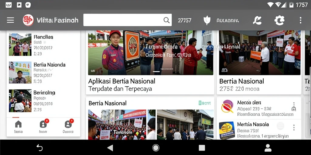 Antarmuka aplikasi 2757 menampilkan berita nasional terupdate.