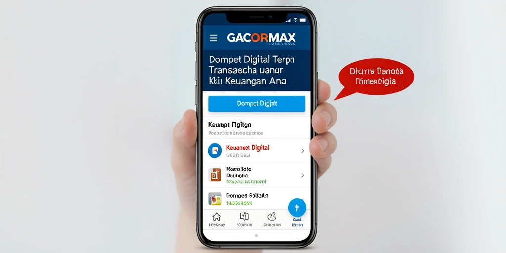 Tampilan utama GACORMAX dengan fitur dompet digital yang lengkap.