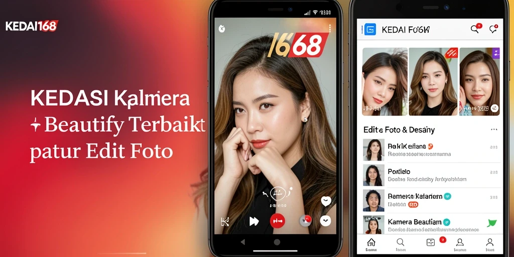 Tampilan utama KEDAI168 yang menampilkan berbagai fitur edit foto.