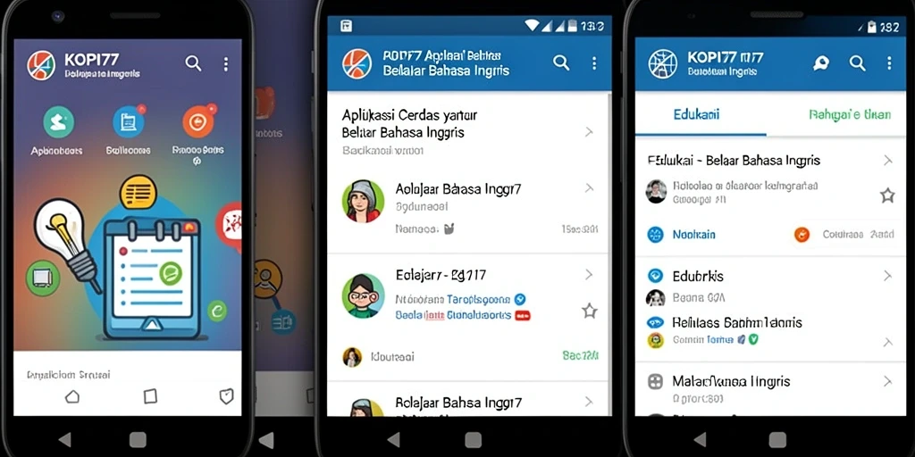 Tampilan antarmuka KOPI77 yang menarik dan fungsional untuk belajar Bahasa Inggris.