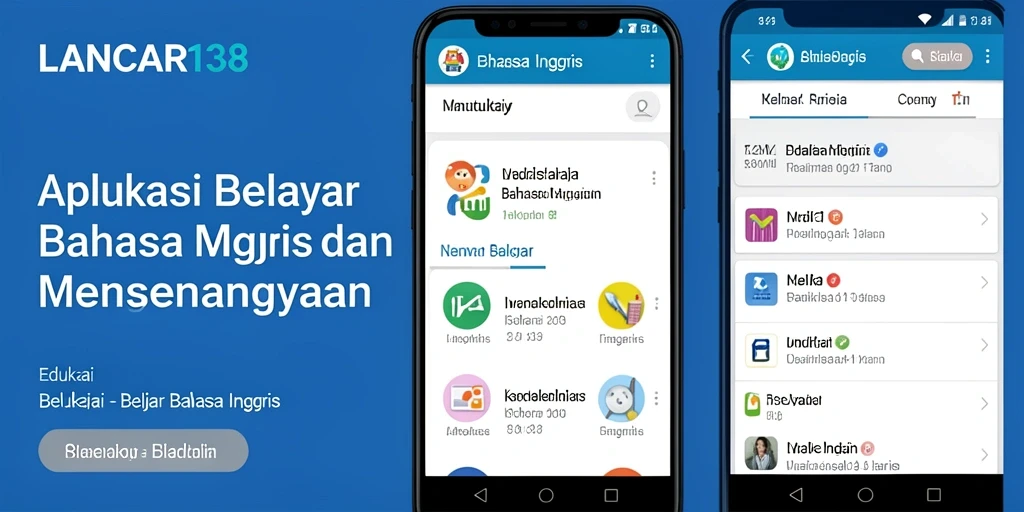 Tampilan antarmuka aplikasi LANCAR138 untuk belajar Bahasa Inggris.
