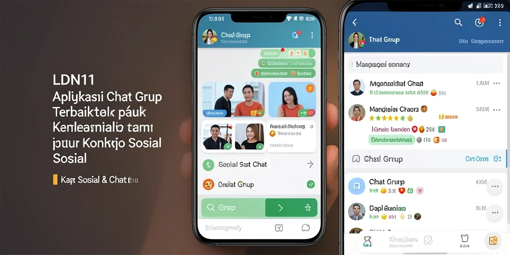 Antarmuka aplikasi LDN11 dengan fitur Chat Grup yang interaktif.