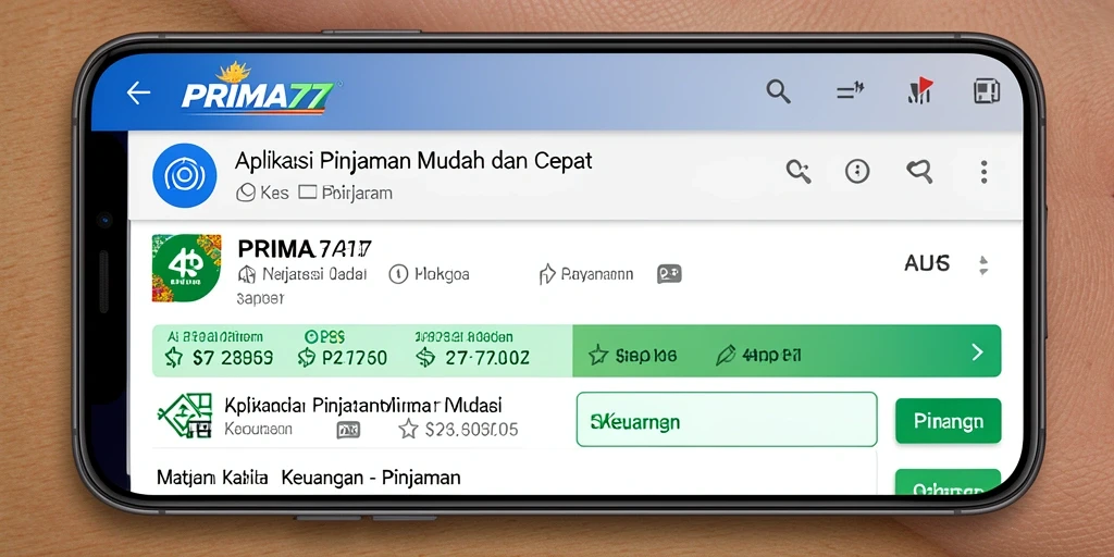 Antarmuka aplikasi PRIMA77 yang sederhana dan efisien.