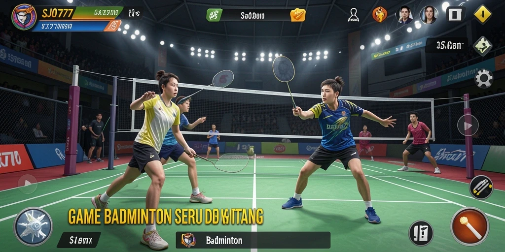 Tampilan antarmuka SJO777 saat bermain bulu tangkis yang menegangkan.