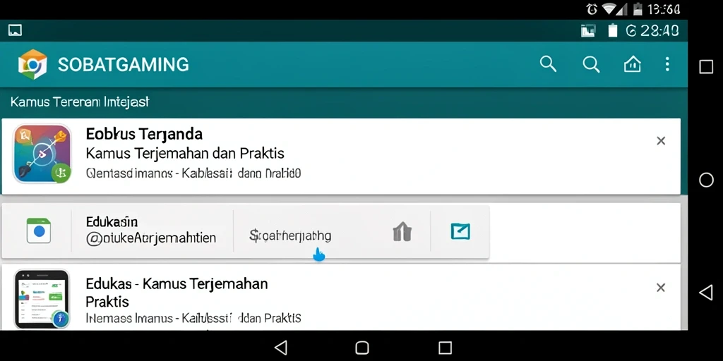 Antarmuka SOBATGAMING dengan fitur terjemahan intuitif.
