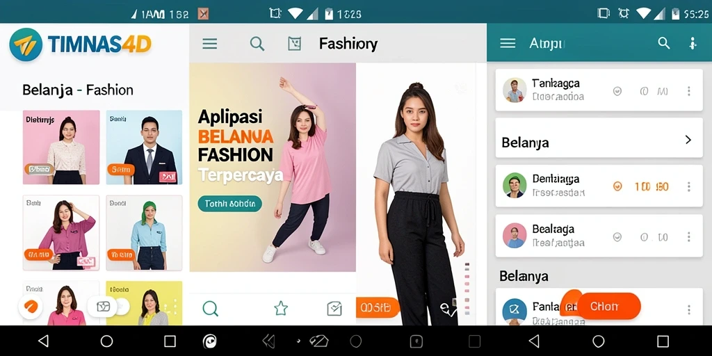 Tampilan antarmuka aplikasi TIMNAS4D dengan koleksi fashion terbaru.