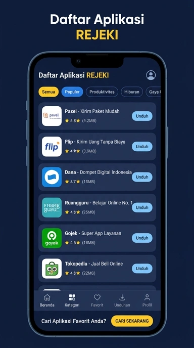 Rejeki - Daftar Aplikasi Populer & Uji Kanal Terpercaya